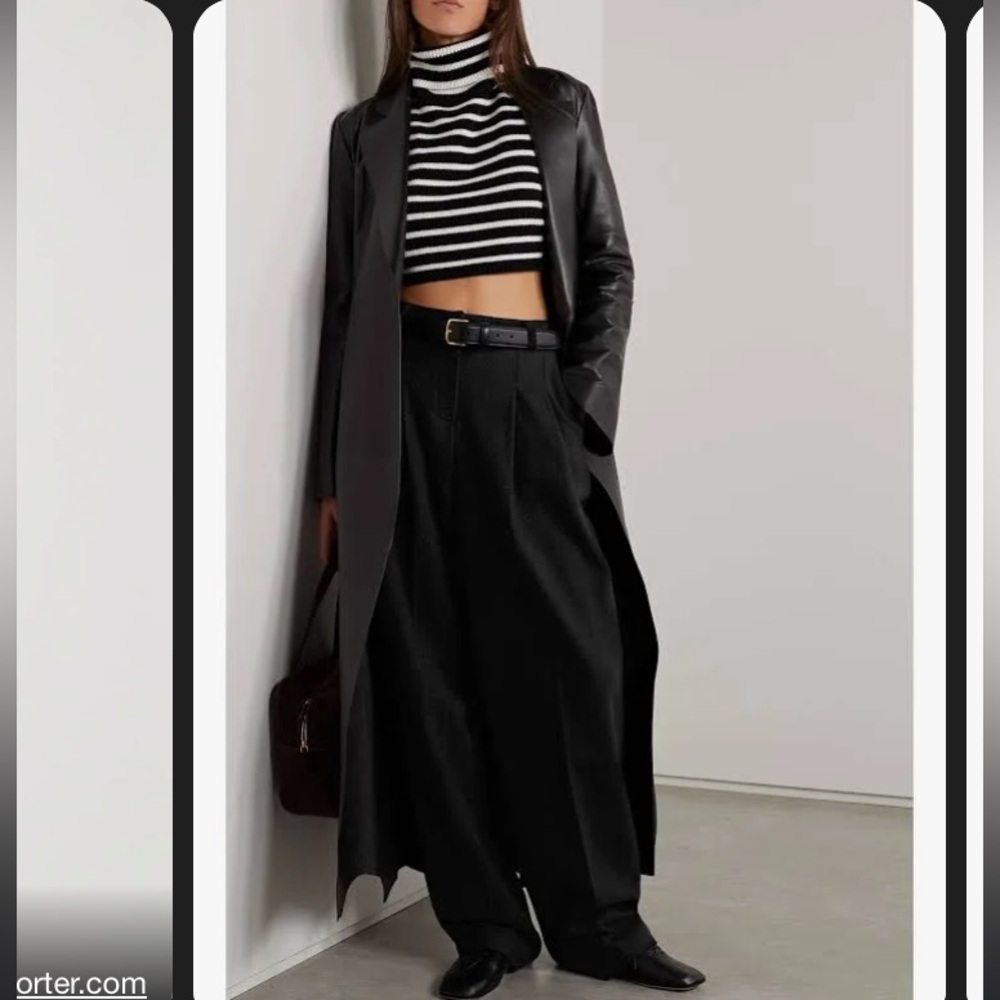 The Frankie shop Layton wool pleat pants black Medium